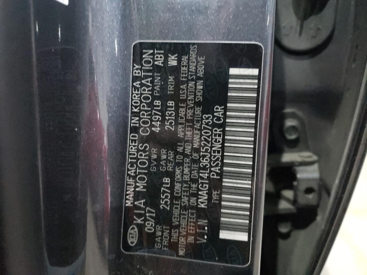 Photo 10 from auction – 2018 KIA OPTIMA LX with VIN KNAGT4L36J5220733