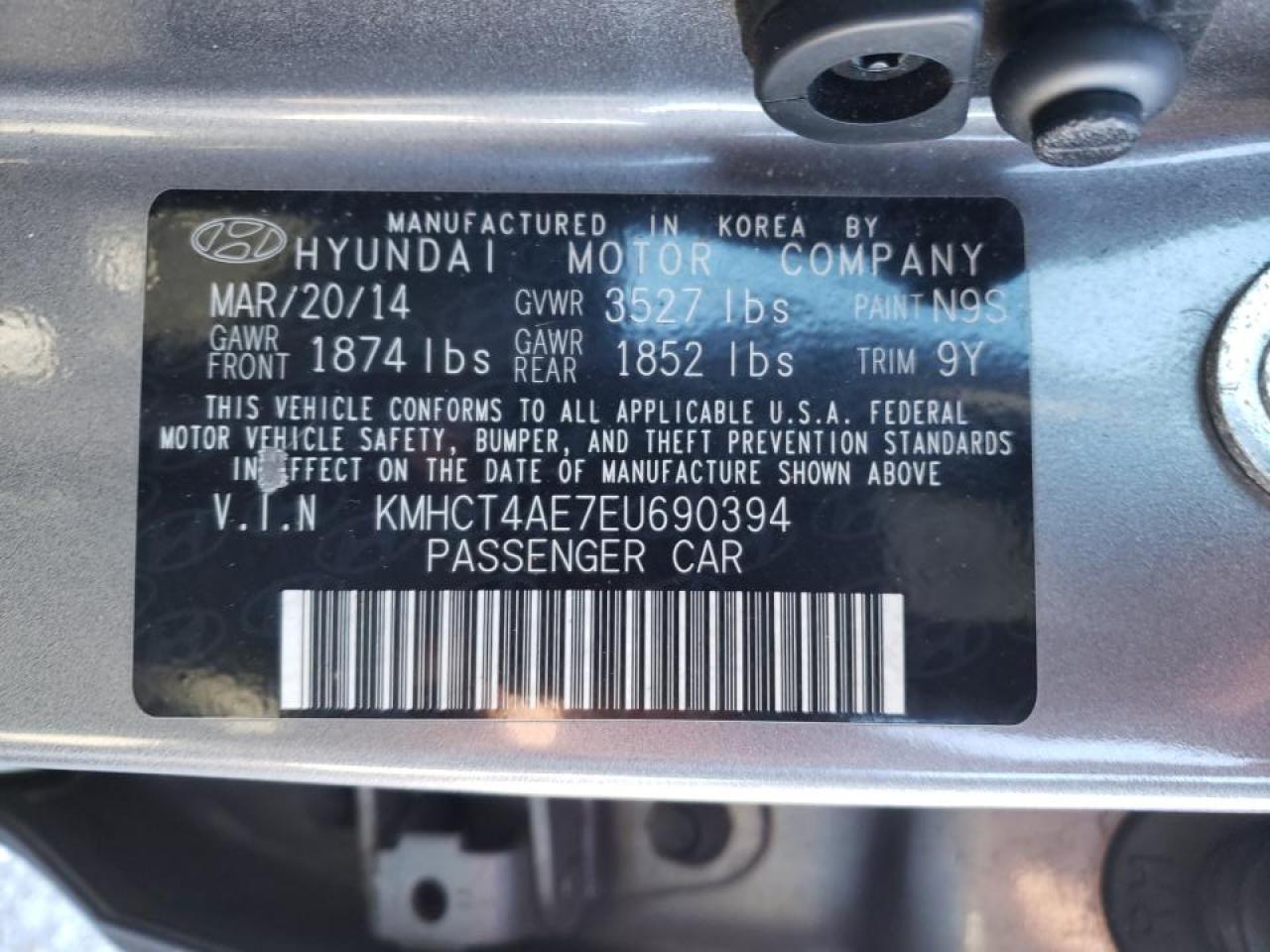 Photo 10 from auction – 2014 HYUNDAI ACCENT with VIN KMHCT4AE7EU690394