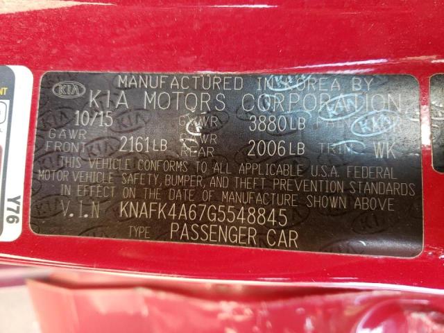 Photo 10 from auction – 2016 KIA FORTE LX with VIN KNAFK4A67G5548845
