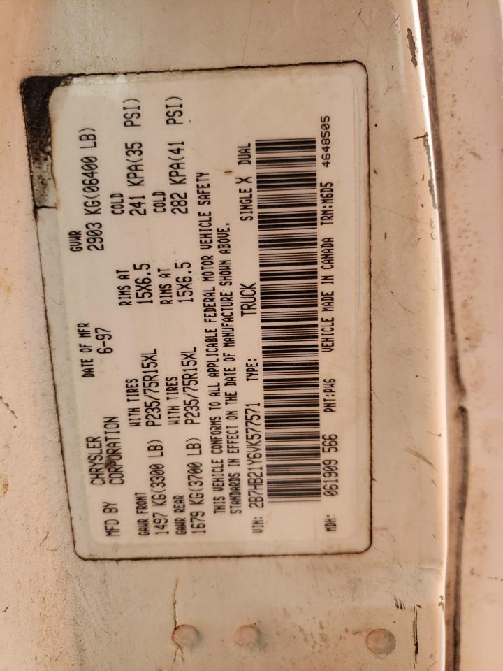 Photo 10 from auction – 1997 DODGE RAM VAN B2 with VIN 2B7HB21Y6VK577571