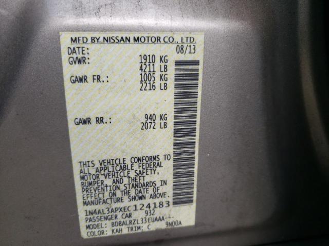 Photo 10 from auction – 2014 NISSAN ALTIMA 2.5 with VIN 1N4AL3APXEC124183