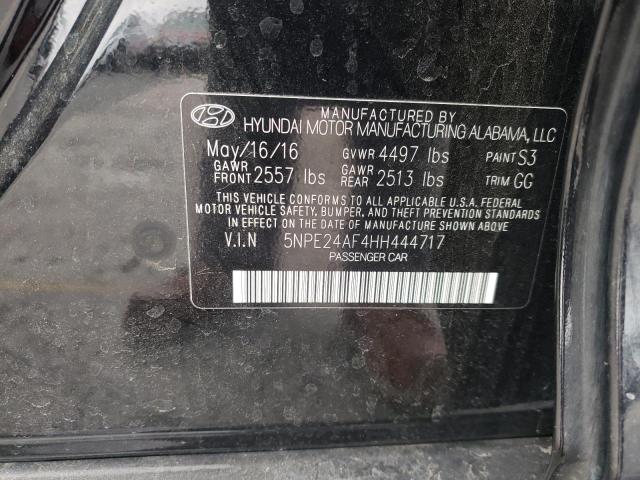 Photo 10 from auction – 2017 HYUNDAI SONATA SE with VIN 5NPE24AF4HH444717