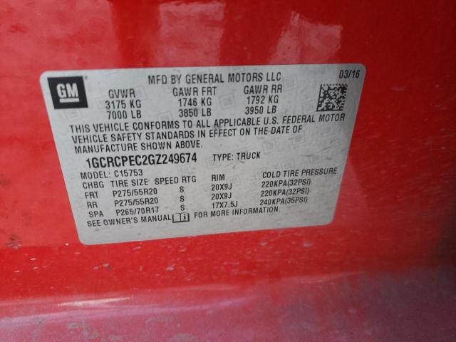 Photo 10 from auction – 2016 CHEVROLET SILVERADO with VIN 1GCRCPEC2GZ249674