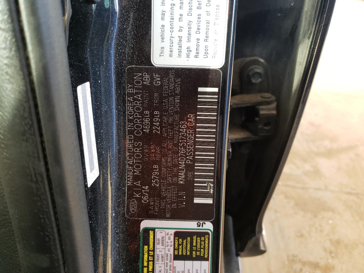 Photo 10 from auction – 2015 KIA CADENZA PR with VIN KNALN4D76F5173463