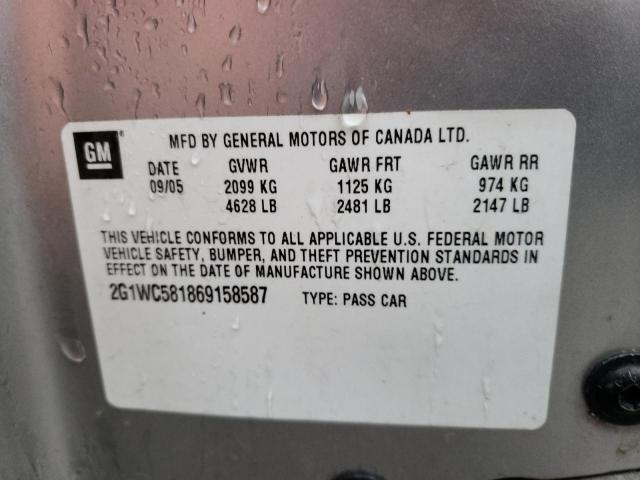 Photo 10 from auction – 2006 CHEVROLET IMPALA LT with VIN 2G1WC581869158587