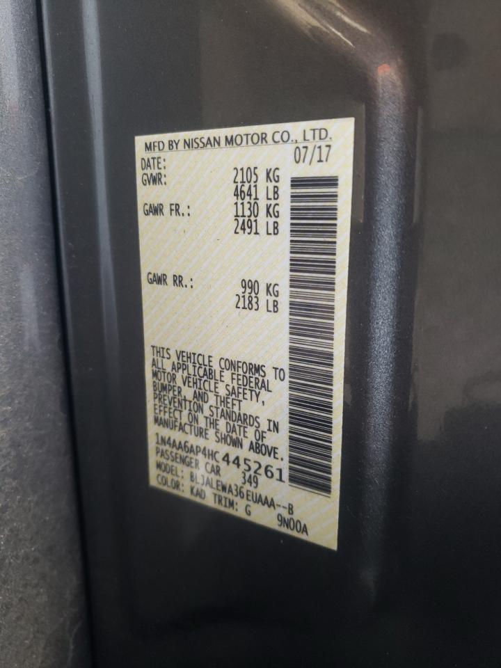 Photo 10 from auction – 2017 NISSAN MAXIMA 3.5 with VIN 1N4AA6AP4HC445261