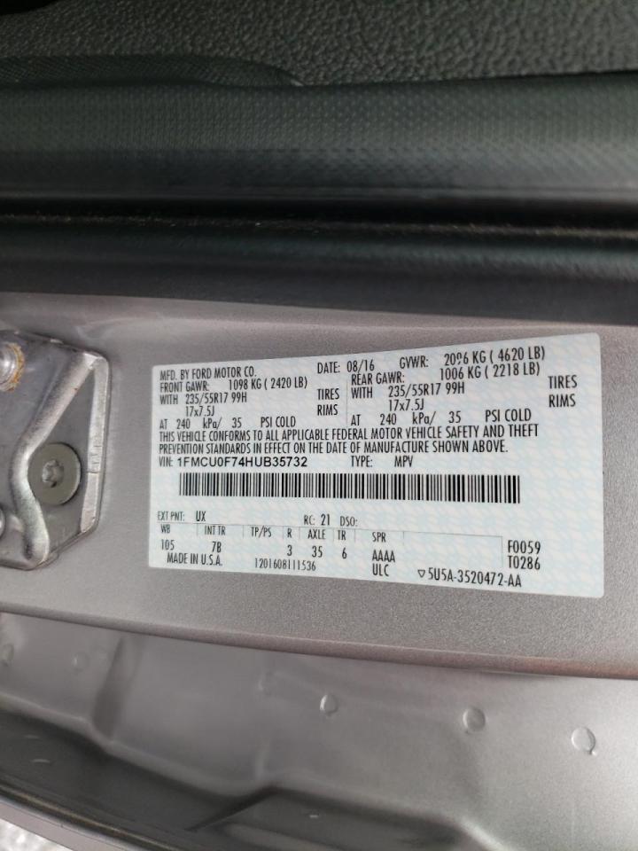 Photo 10 from auction – 2017 FORD ESCAPE S with VIN 1FMCU0F74HUB35732