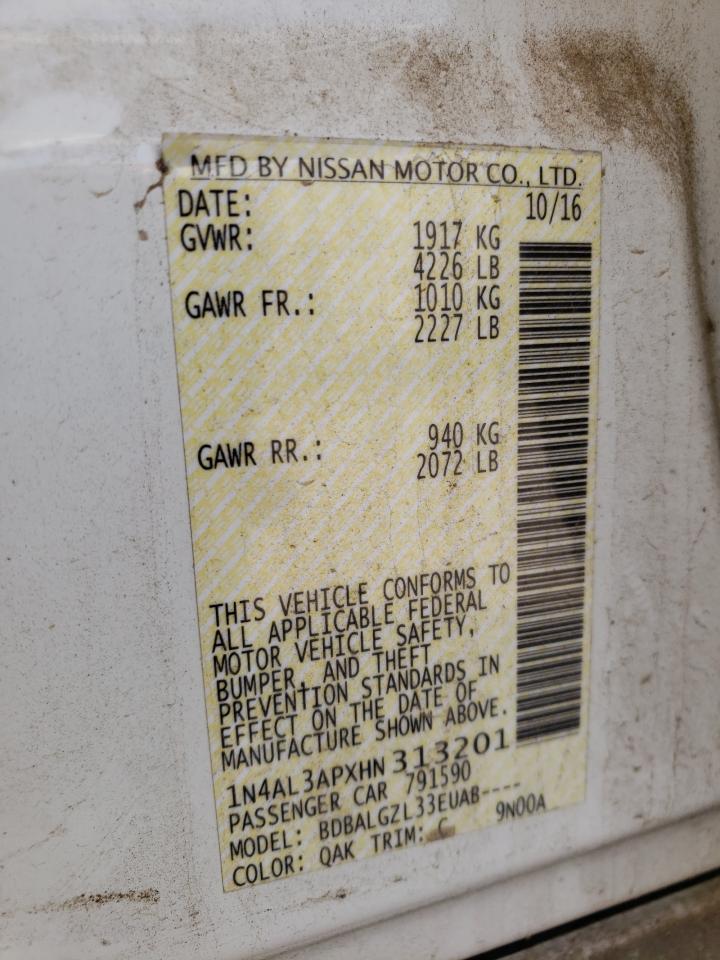 Photo 10 from auction – 2017 NISSAN ALTIMA 2.5 with VIN 1N4AL3APXHN313201