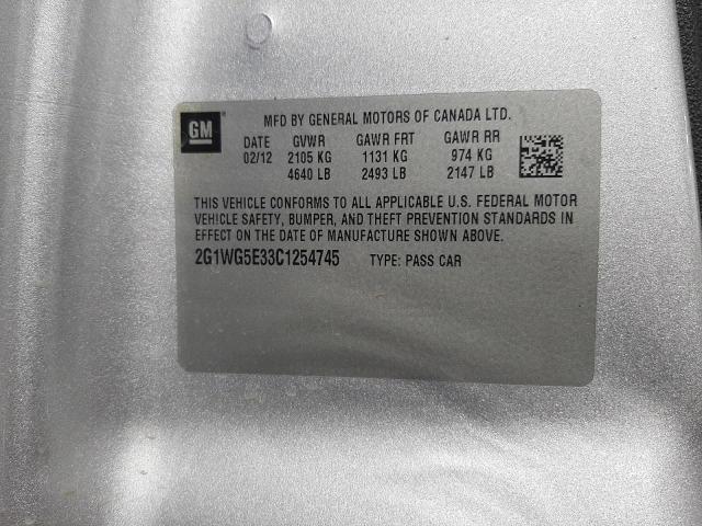 Photo 10 from auction – 2012 CHEVROLET IMPALA LT with VIN 2G1WG5E33C1254745
