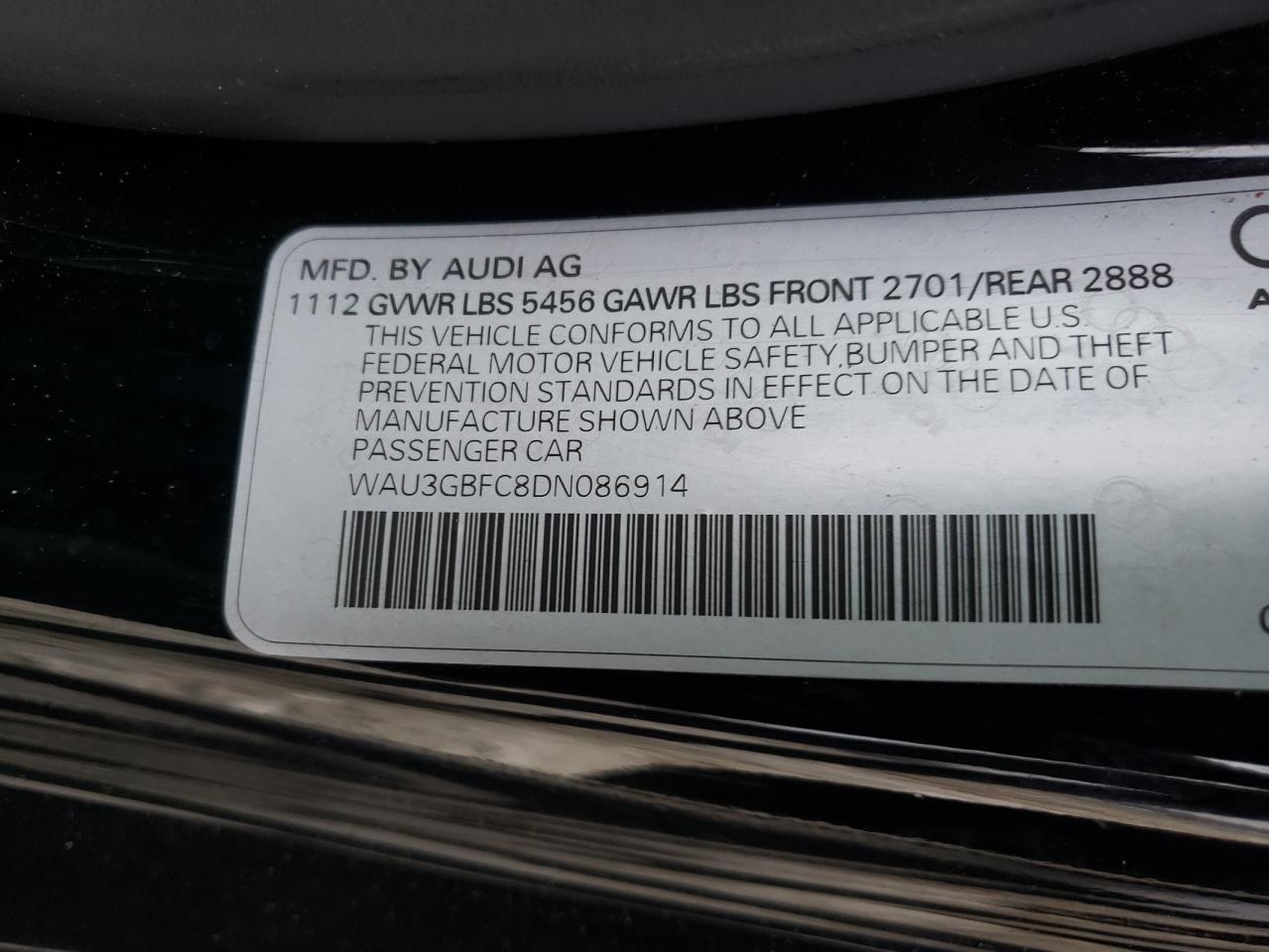 Photo 10 from auction – 2013 AUDI A7 PRESTIG with VIN WAU3GBFC8DN086914
