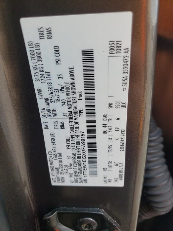 Photo 10 from auction – 2016 FORD F150 SUPER with VIN 1FTEW1EGXGFA99157