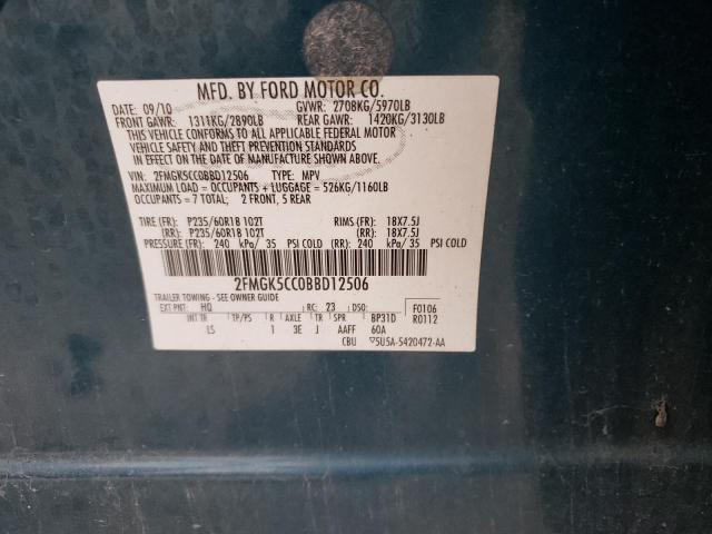 Photo 10 from auction – 2011 FORD FLEX SEL with VIN 2FMGK5CC0BBD12506