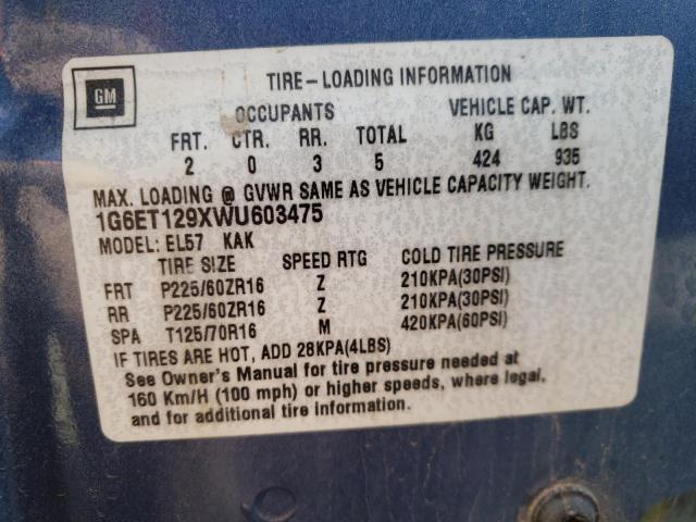 Photo 10 from auction – 1998 CADILLAC ELDORADO T with VIN 1G6ET129XWU603475