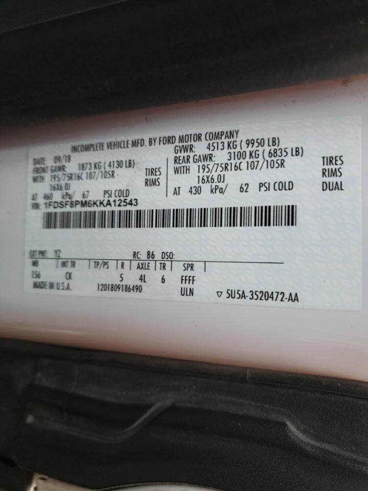 Photo 10 from auction – 2019 FORD TRANSIT T- with VIN 1FDSF8PM6KKA12543