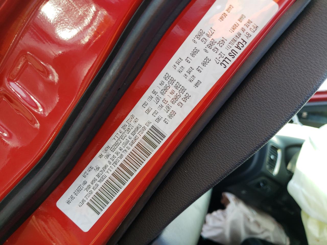 Photo 10 from auction – 2018 DODGE DURANGO GT with VIN 1C4RDJDG8JC266259