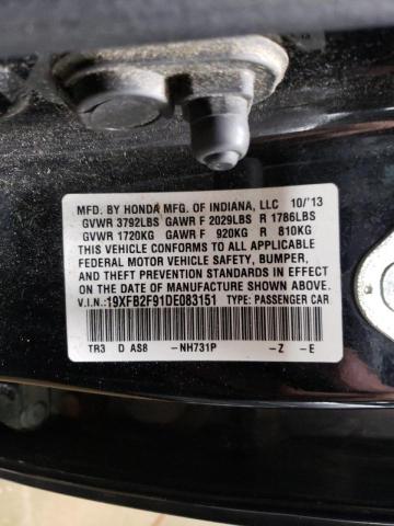 Photo 10 from auction – 2013 HONDA CIVIC EXL with VIN 19XFB2F91DE083151