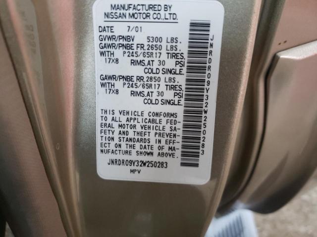 Photo 10 from auction – 2002 INFINITI QX4 with VIN JNRDR09Y32W250283