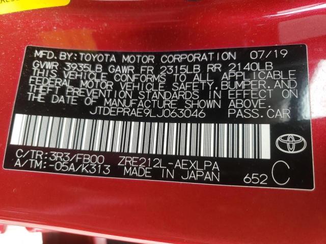 Photo 10 from auction – 2020 TOYOTA COROLLA LE with VIN JTDEPRAE9LJ063046