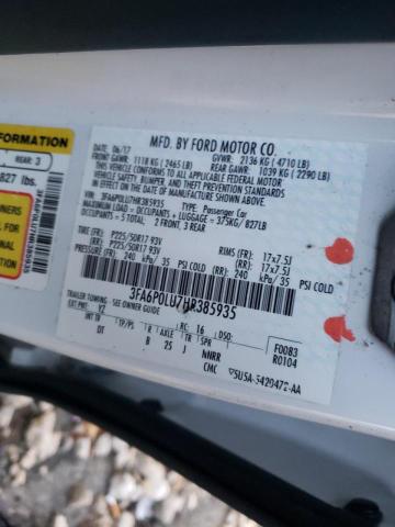 Photo 10 from auction – 2017 FORD FUSION SE with VIN 3FA6P0LU7HR385935