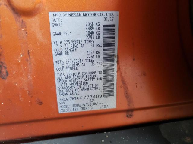 Photo 10 from auction – 2017 NISSAN ROGUE S with VIN 5N1AT2MT4HC773409