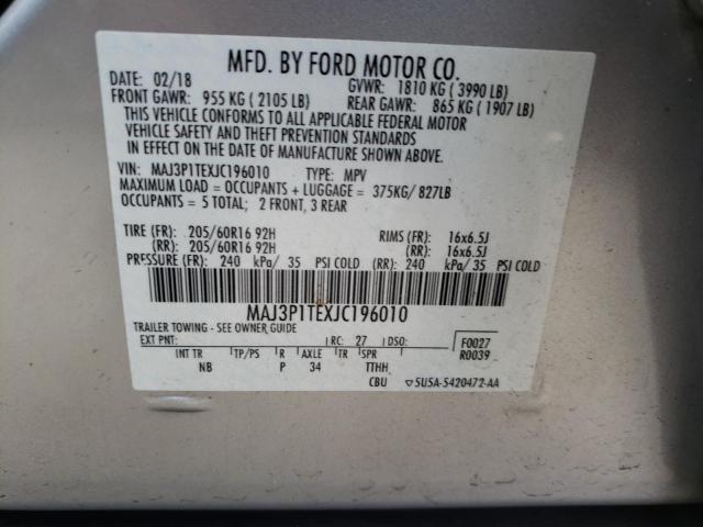 Photo 10 from auction – 2018 FORD ECOSPORT S with VIN MAJ3P1TEXJC196010