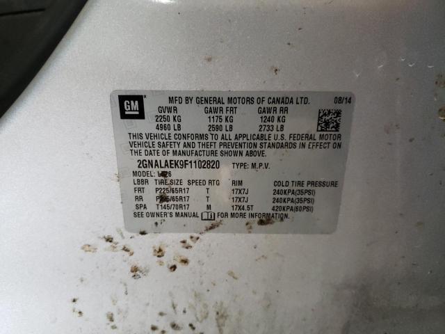 Photo 10 from auction – 2015 CHEVROLET EQUINOX LS with VIN 2GNALAEK9F1102820