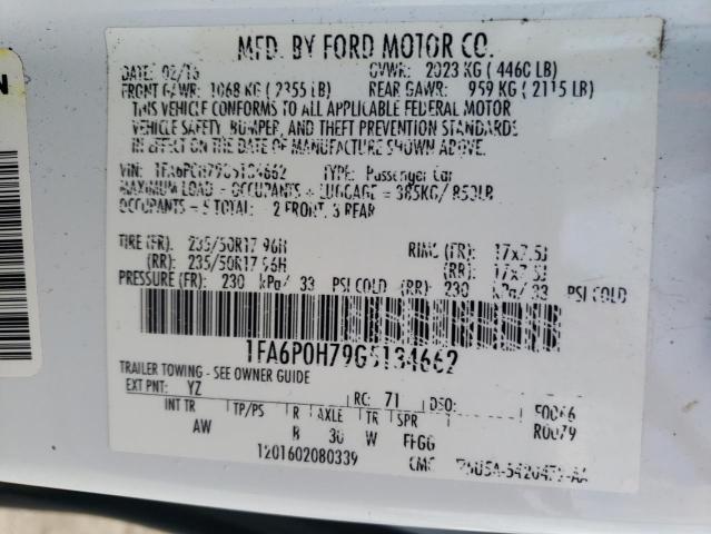 Photo 10 from auction – 2016 FORD FUSION SE with VIN 1FA6P0H79G5134662