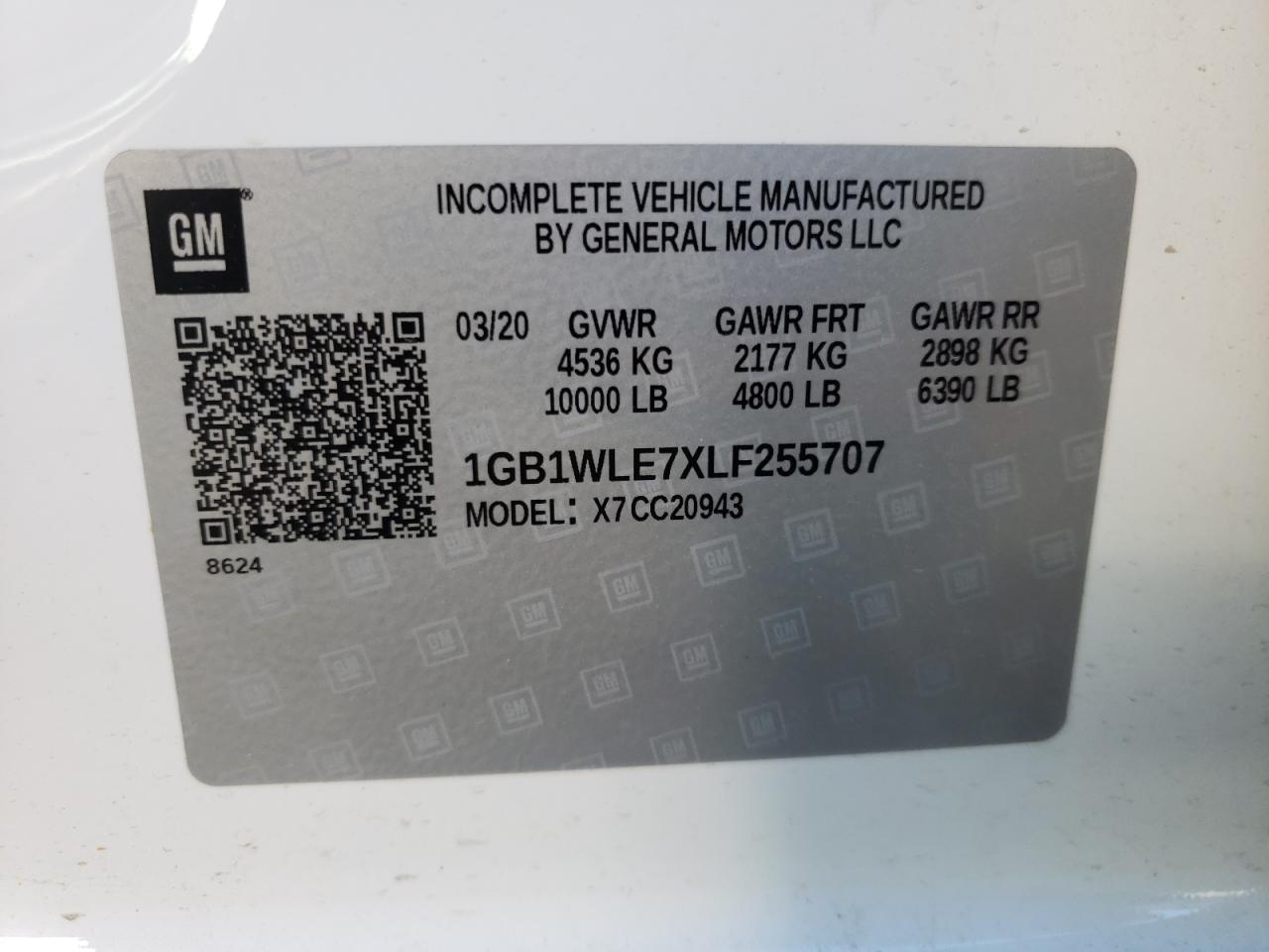 Photo 10 from auction – 2020 CHEVROLET SILVERADO with VIN 1GB1WLE7XLF255707