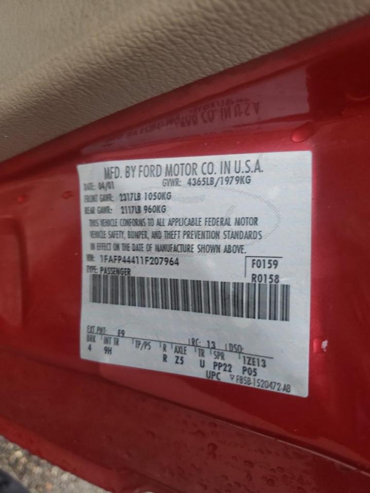 Photo 10 from auction – 2001 FORD MUSTANG with VIN 1FAFP44411F207964