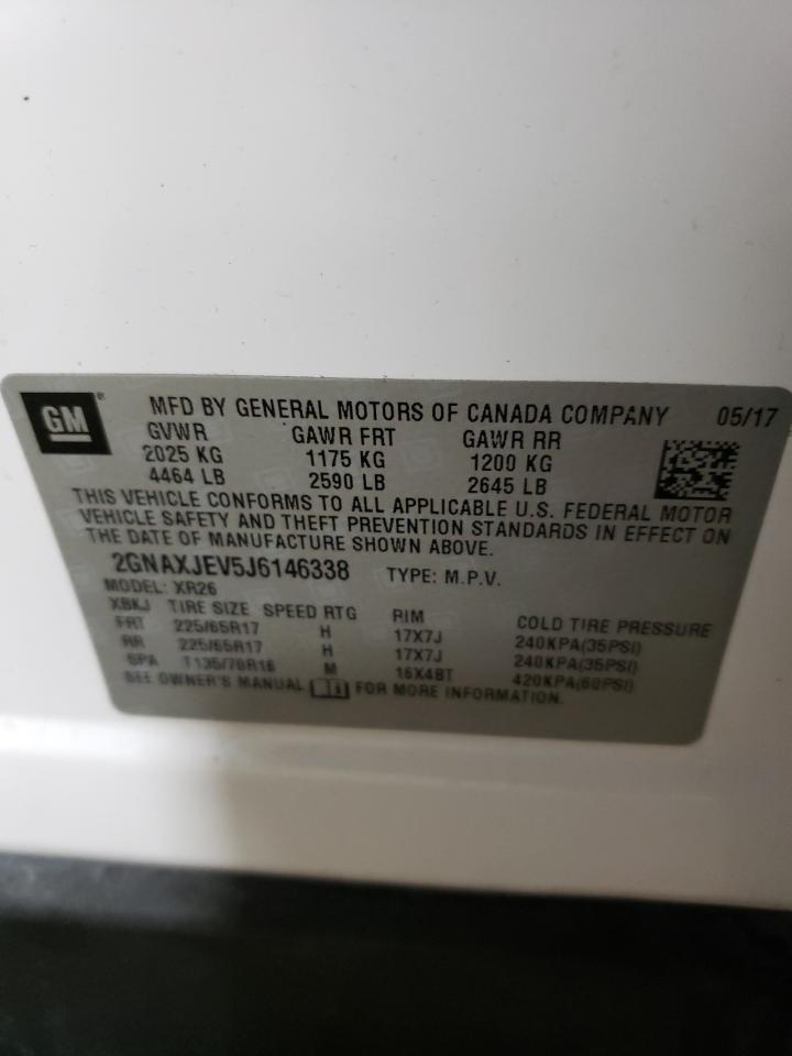 Photo 10 from auction – 2018 CHEVROLET EQUINOX LT with VIN 2GNAXJEV5J6146338