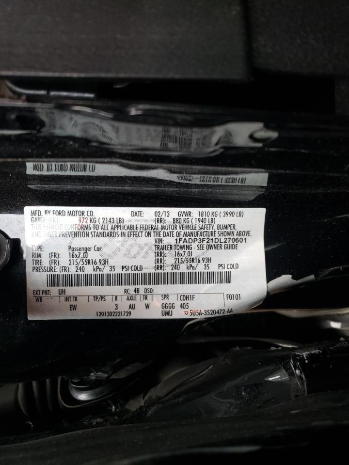 Photo 10 from auction – 2013 FORD FOCUS SE with VIN 1FADP3F21DL270601