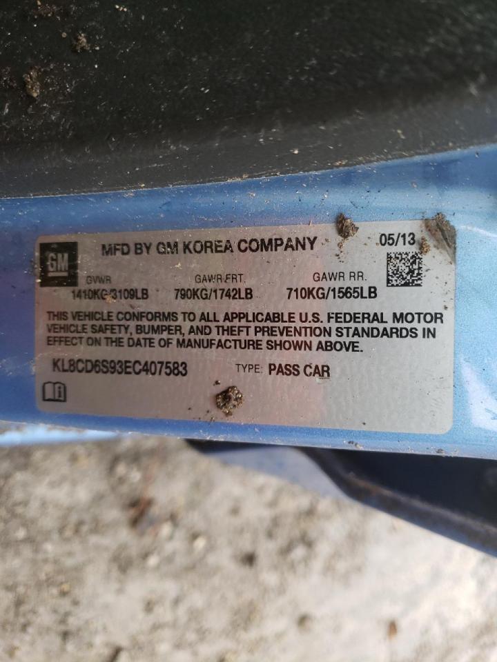 Photo 10 from auction – 2014 CHEVROLET SPARK 1LT with VIN KL8CD6S93EC407583
