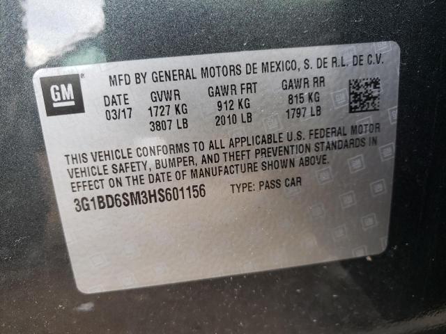 Photo 10 from auction – 2017 CHEVROLET CRUZE LT with VIN 3G1BD6SM3HS601156