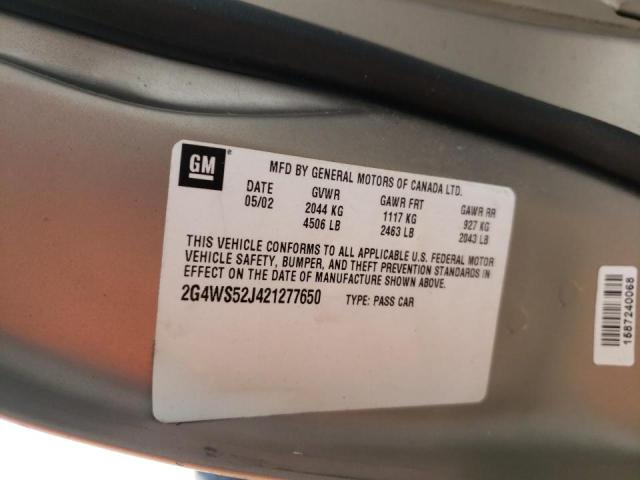 Photo 10 from auction – 2002 BUICK CENTURY CU with VIN 2G4WS52J421277650