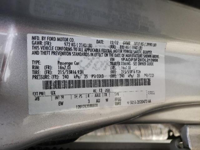 Photo 10 from auction – 2013 FORD FOCUS SE with VIN 1FADP3F2XDL213958