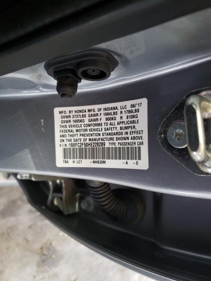 Photo 10 from auction – 2017 HONDA CIVIC LX with VIN 19XFC2F50HE228289
