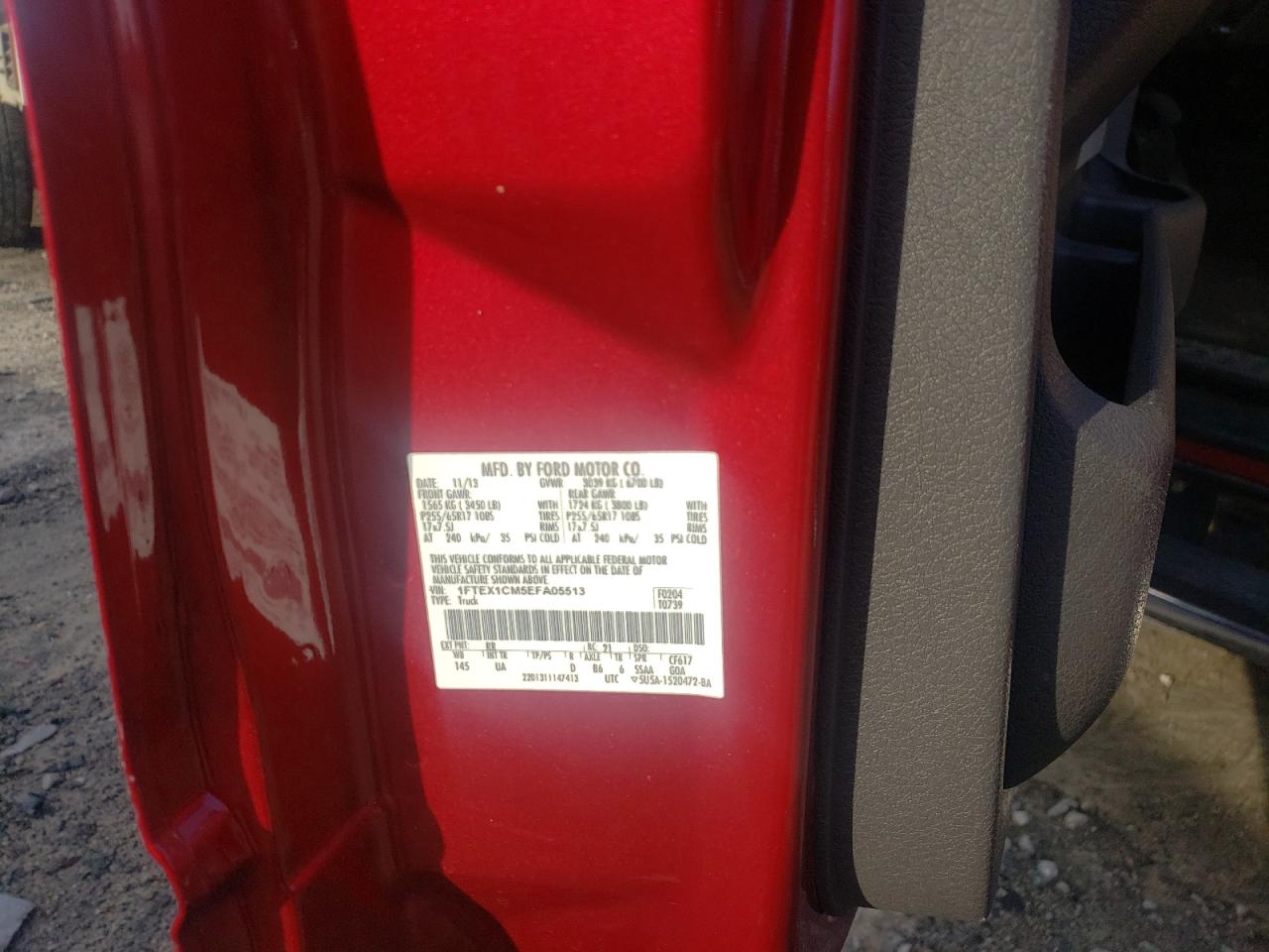 Photo 10 from auction – 2014 FORD F150 SUPER with VIN 1FTEX1CM5EFA05513