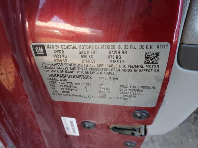 Photo 10 from auction – 2011 CHEVROLET HHR LT with VIN 3GNBABFU2BS595562