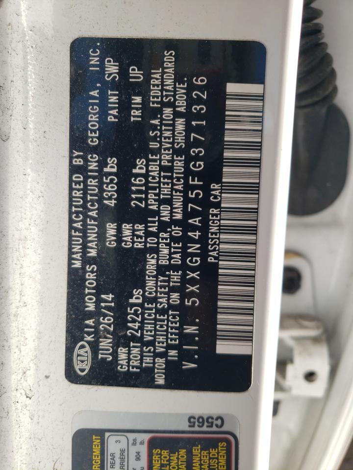Photo 10 from auction – 2015 KIA OPTIMA EX with VIN 5XXGN4A75FG371326