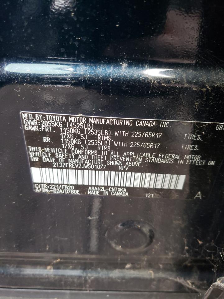 Photo 10 from auction – 2018 TOYOTA RAV4 LE with VIN 2T3ZFREV2JW501077
