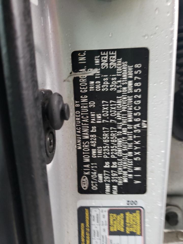 Photo 10 from auction – 2012 KIA SORENTO BA with VIN 5XYKT3A65CG258758