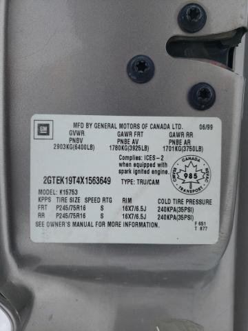 Photo 10 from auction – 1999 GMC SIERRA 150 with VIN 2GTEK19T4X1563649