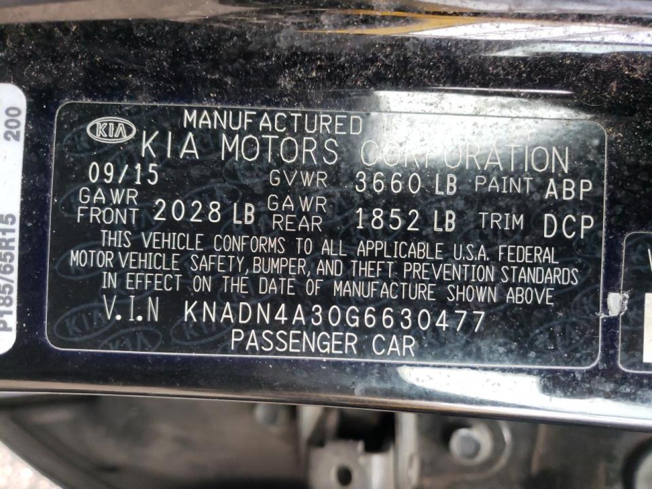 Photo 10 from auction – 2016 KIA RIO EX with VIN KNADN4A30G6630477