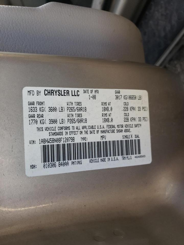 Photo 10 from auction – 2008 CHRYSLER ASPEN LIMI with VIN 1A8HW58N08F120798