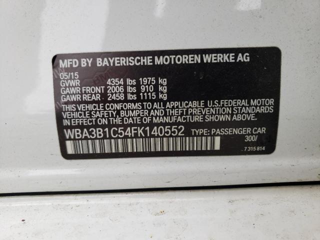 Photo 10 from auction – 2015 BMW 320 I with VIN WBA3B1C54FK140552