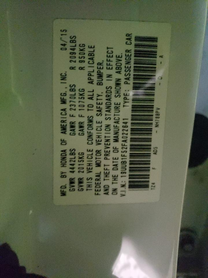 Photo 10 from auction – 2015 ACURA TLX TECH with VIN 19UUB1F52FA022641