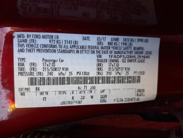 Photo 10 from auction – 2017 FORD FOCUS TITA with VIN 1FADP3J29HL291645