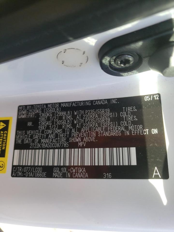 Фото 10 с аукциона – 2013 LEXUS RX 350 с VIN 2T2ZK1BA5DC087785