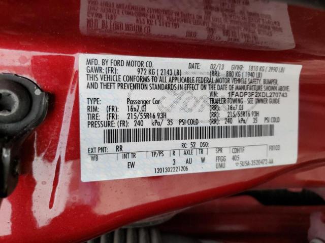 Photo 10 from auction – 2013 FORD FOCUS SE with VIN 1FADP3F2XDL270743