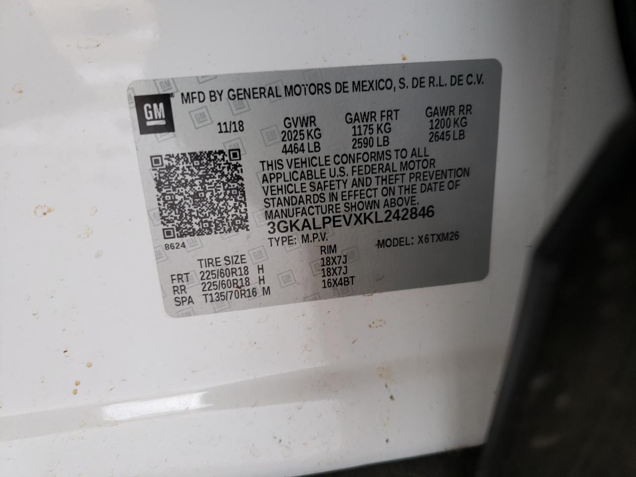 Photo 10 from auction – 2019 GMC TERRAIN SL with VIN 3GKALPEVXKL242846